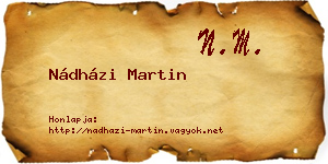 Nádházi Martin névjegykártya