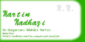 martin nadhazi business card